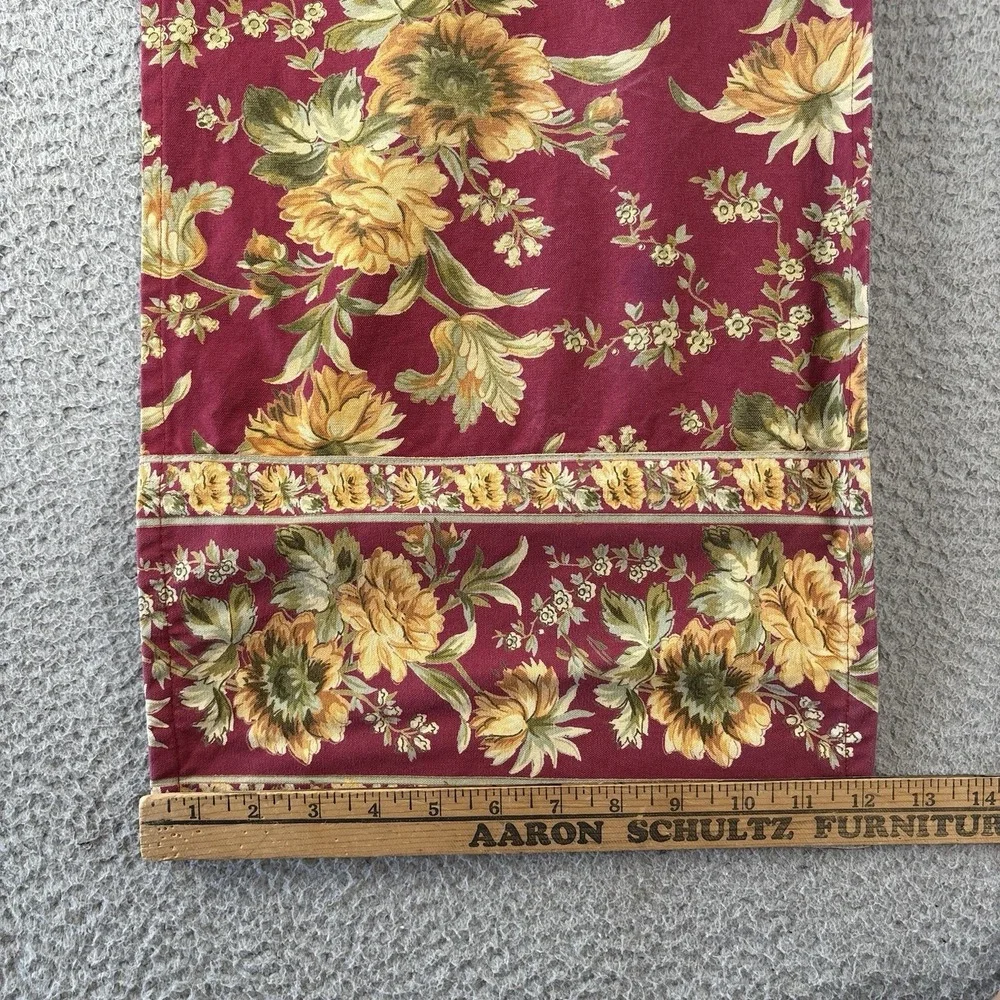 April Cornell Table Runner 68x12  Sunflowers Floral Red Yellow Green Cotton